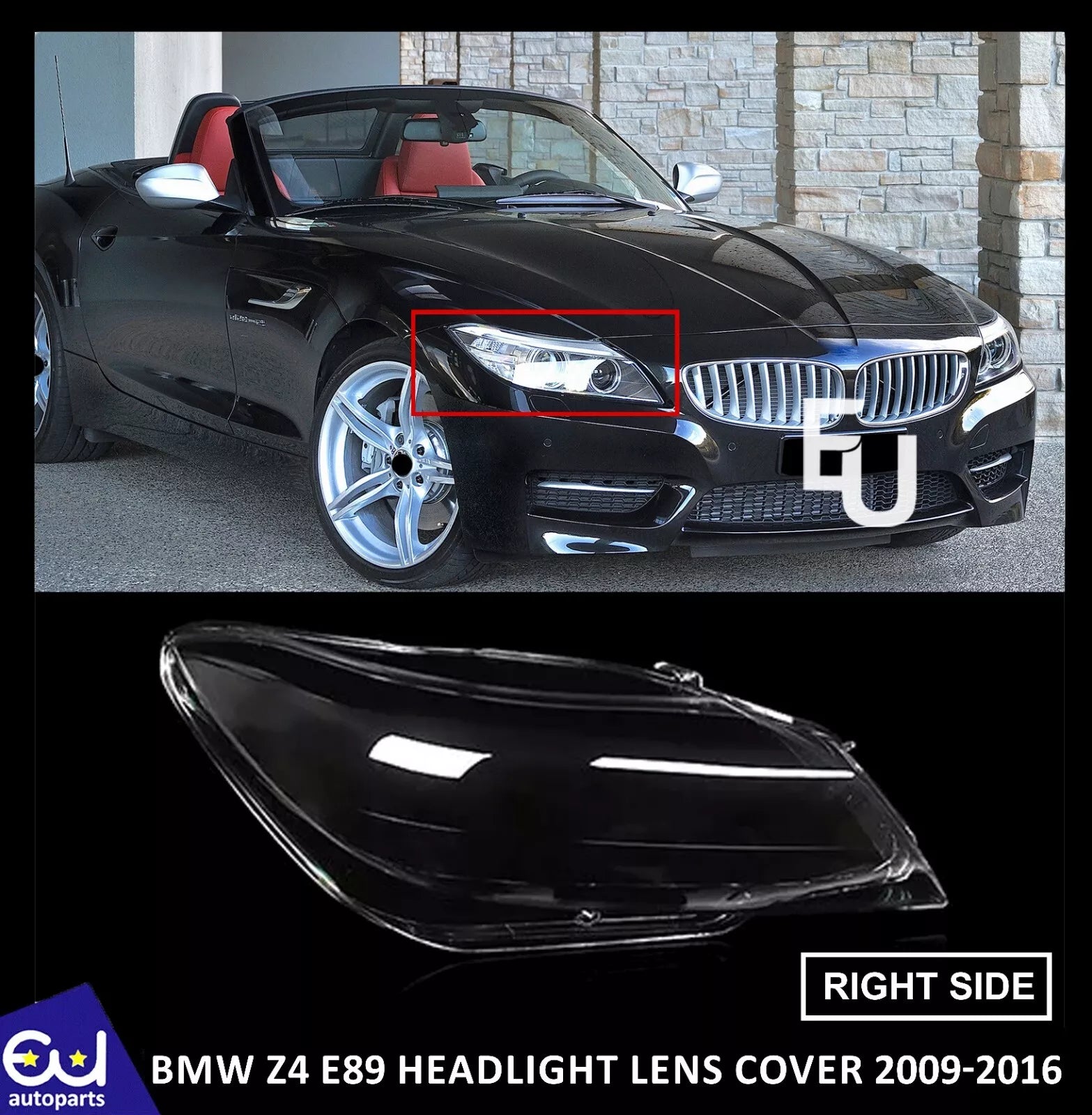 RIGHT DRIVER SIDE FRONT HEADLIGHT LENS HEADLAMP COVER FOR BMW E89 Z4 09-2016