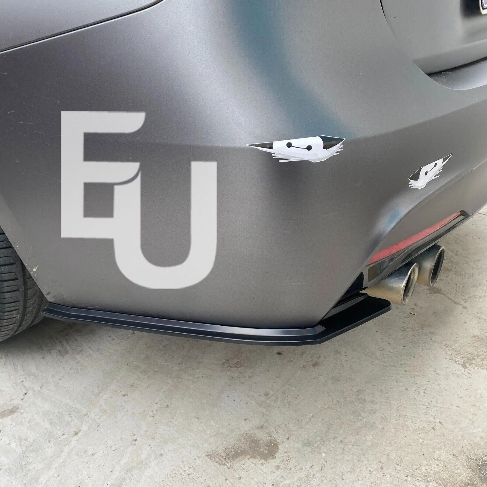 REAR BUMPER CORNER CANARDS GLOSS BLACK FOR BMW 3 SERIES F30 2015-2018