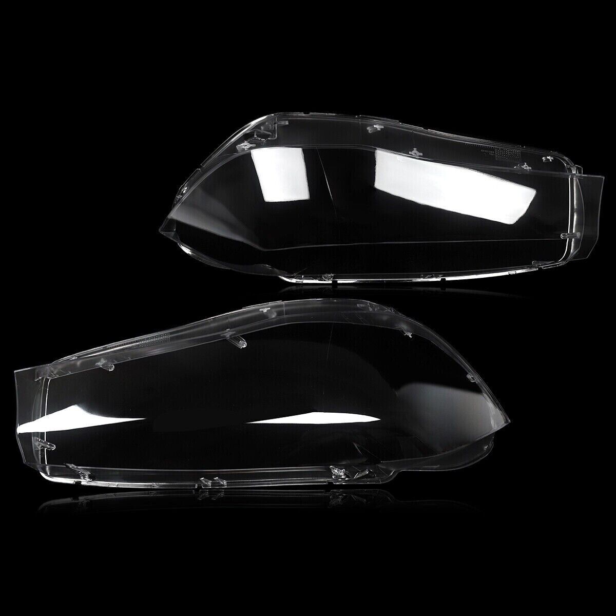 L+R HEADLIGHT LENS COVER HEADLAMP SHELL FOR BMW X5 F15 X6 F16 2014-2017