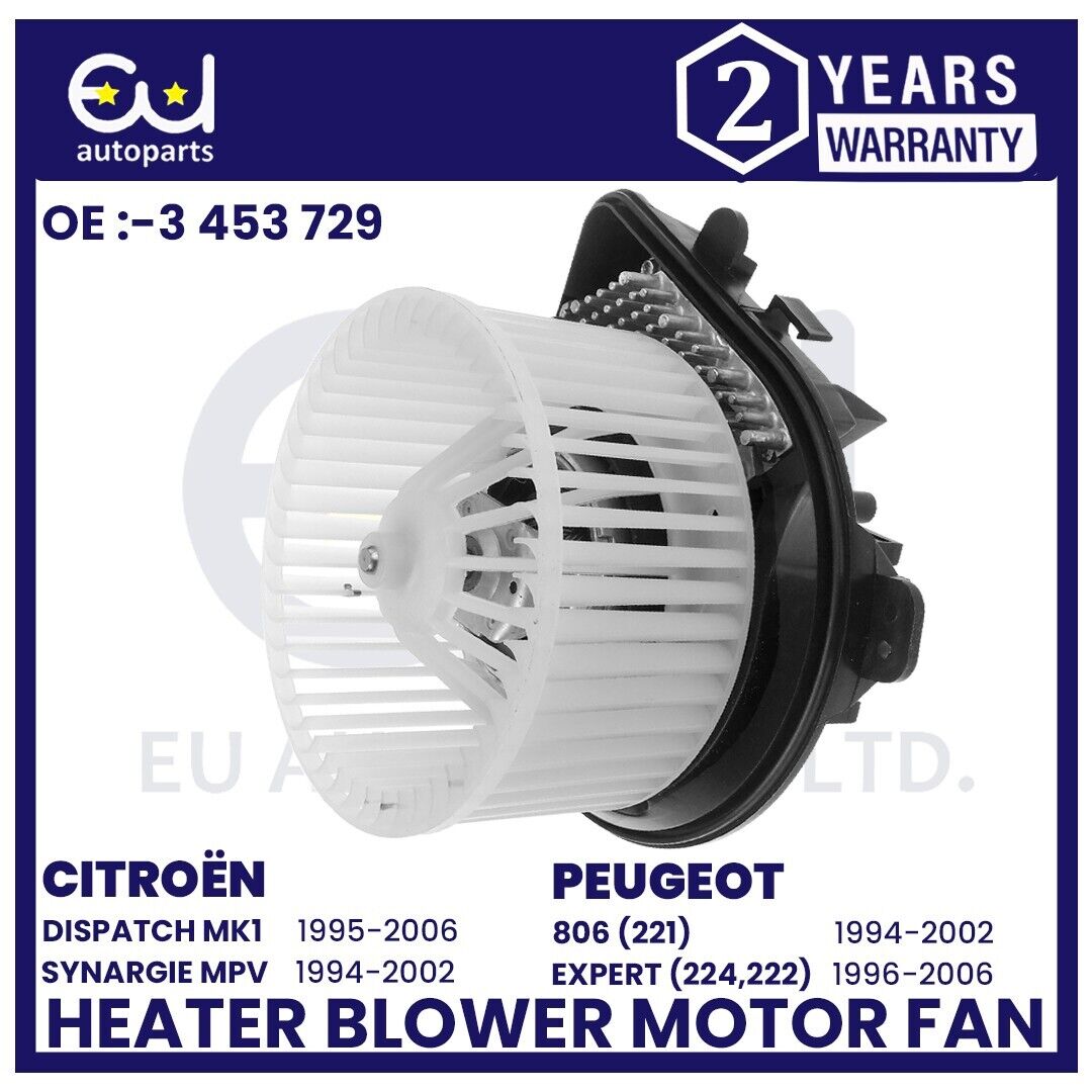 HEATER BLOWER MOTOR FAN W/ RESISTOR LEFT FOR CITROEN DISPATCH PEUGEOT EXPERT 806
