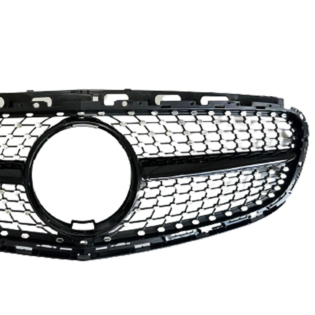 FOR MERCEDES E CLASS W212 S212 GLOSS BLACK DIAMOND GRILL GRILLE 2013-2016 AMG
