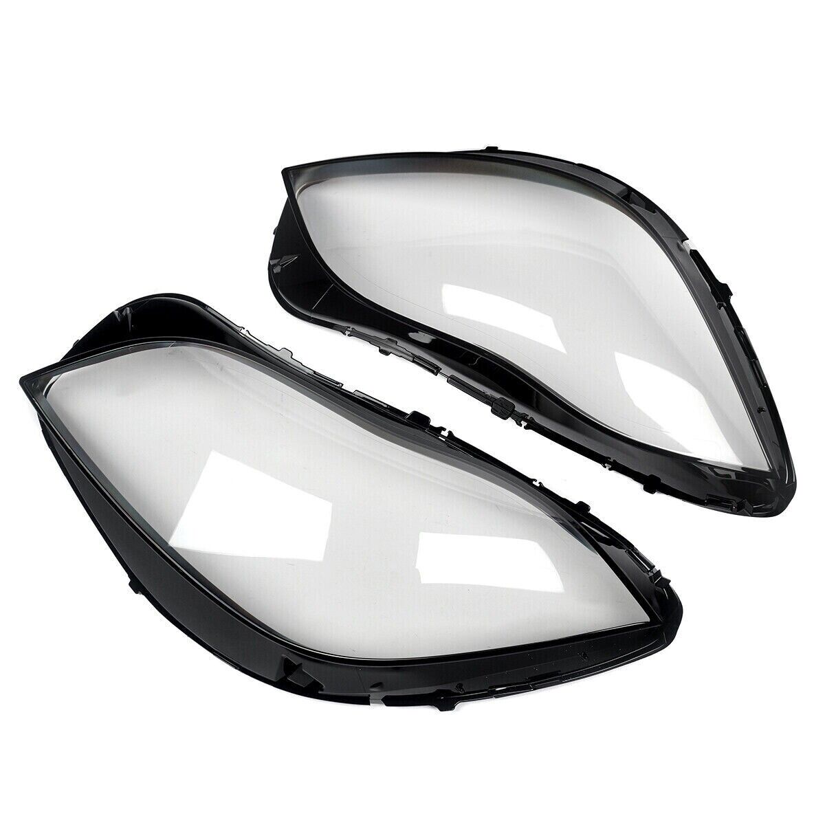 LEFT+RIGHT FRONT HEADLIGHT LENS COVER FOR MERCEDES BENZ CLS W218 C218 14-18 LCI