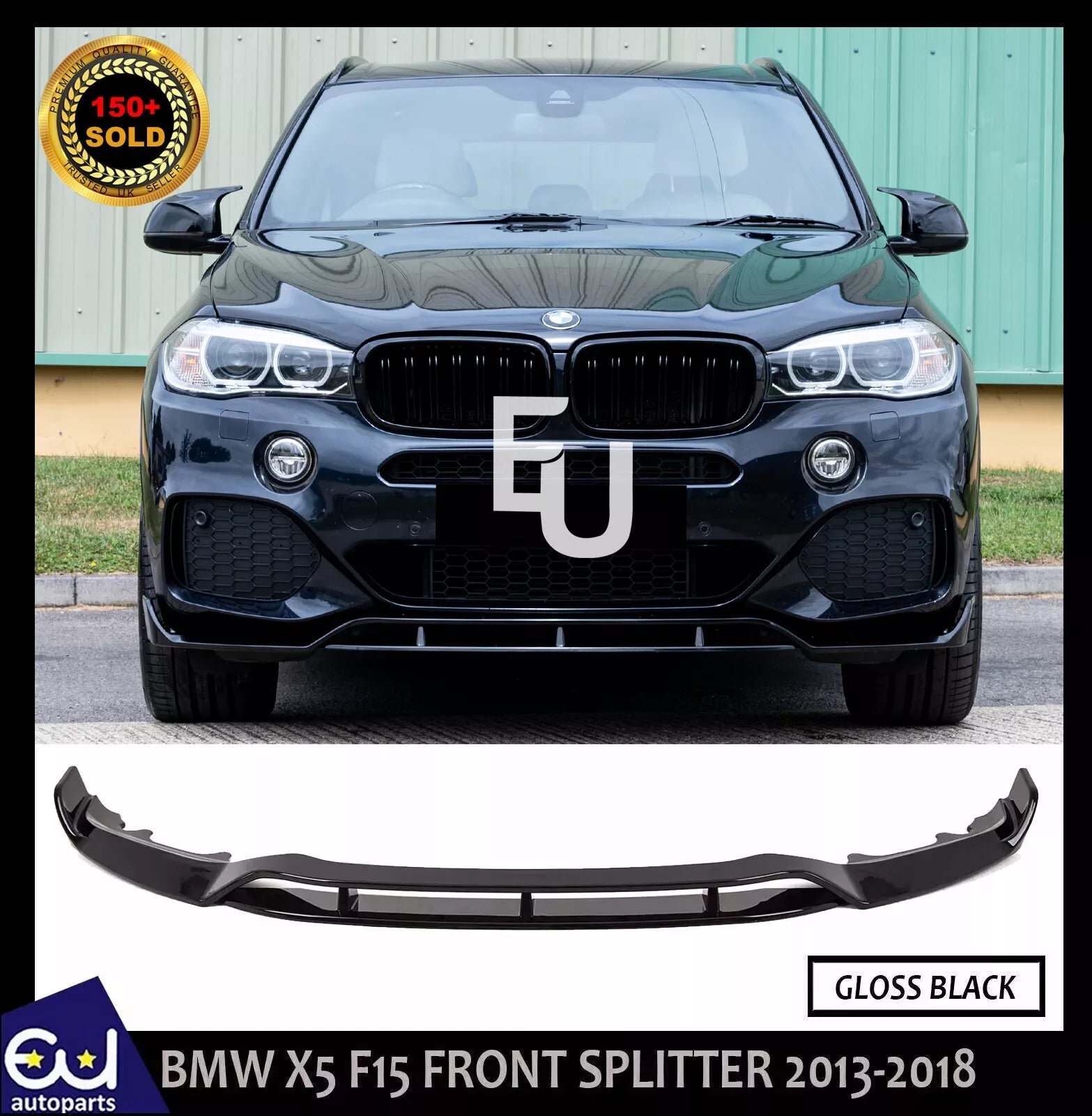 FOR BMW X5 F15 M SPORT FRONT BUMPER SPLITTER LIP SPOILER KIT GLOSS BLK 2013-2018
