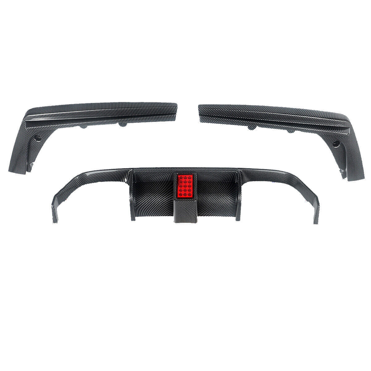 FOR BMW F80 M3 F82 F83 M4 CARBON LOOK F1 STYLE REAR DIFFUSER W/ LIGHT 2013-2020