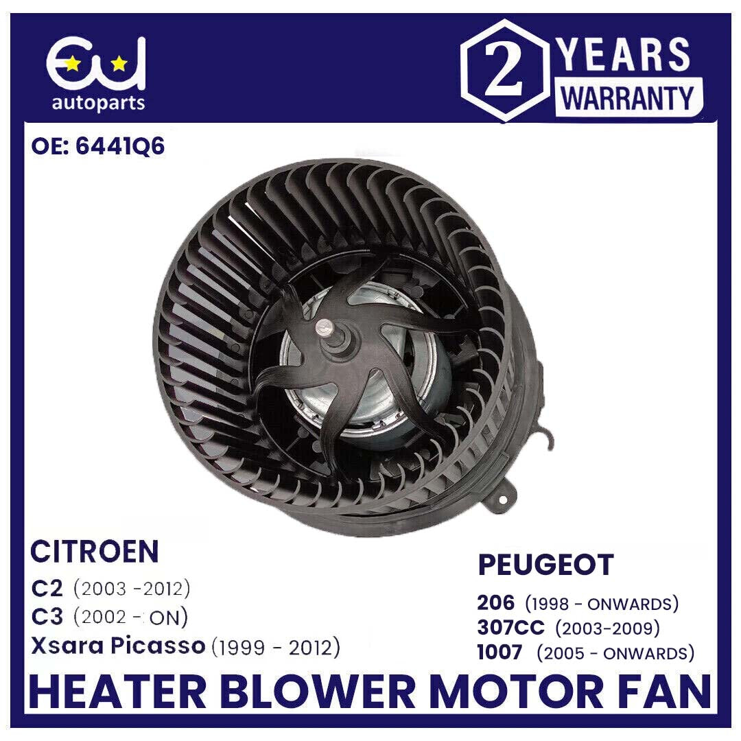 HEATER BLOWER MOTOR FAN FOR CITROEN C2 C3 XSARA PEUGEOT 206 307 1007 OEM 6441Q6