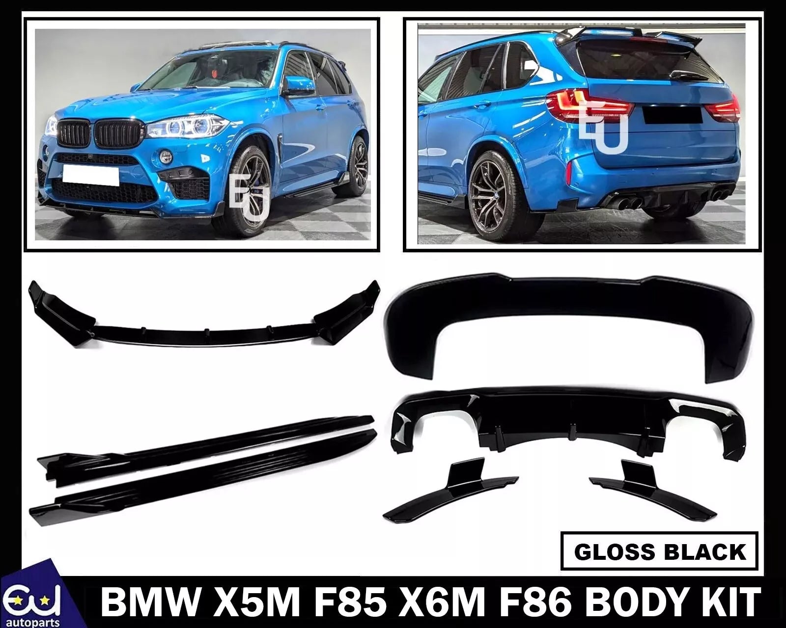FOR BMW X5M F85 X6M F86 BODYKIT BODY KIT REAR DIFFUSER FRONT LIP SPOILER 2014-18