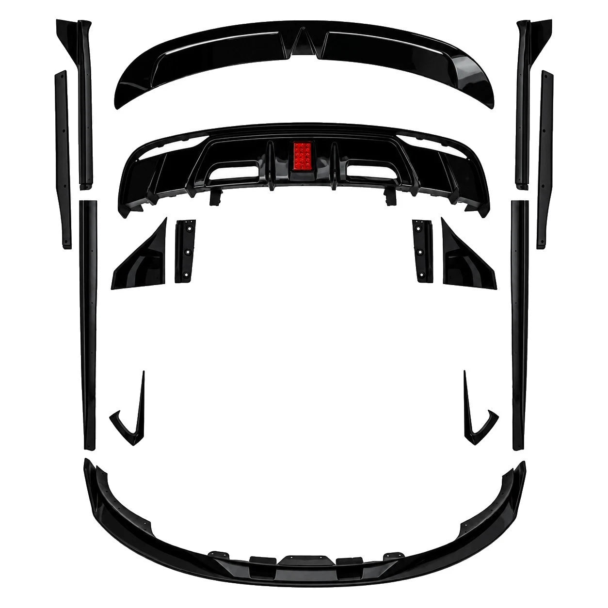 BRAGE DESIGN AERO BODY KIT FRONT SPLITTER REAR DIFFUSER FOR TESLA MODEL 3 2017+