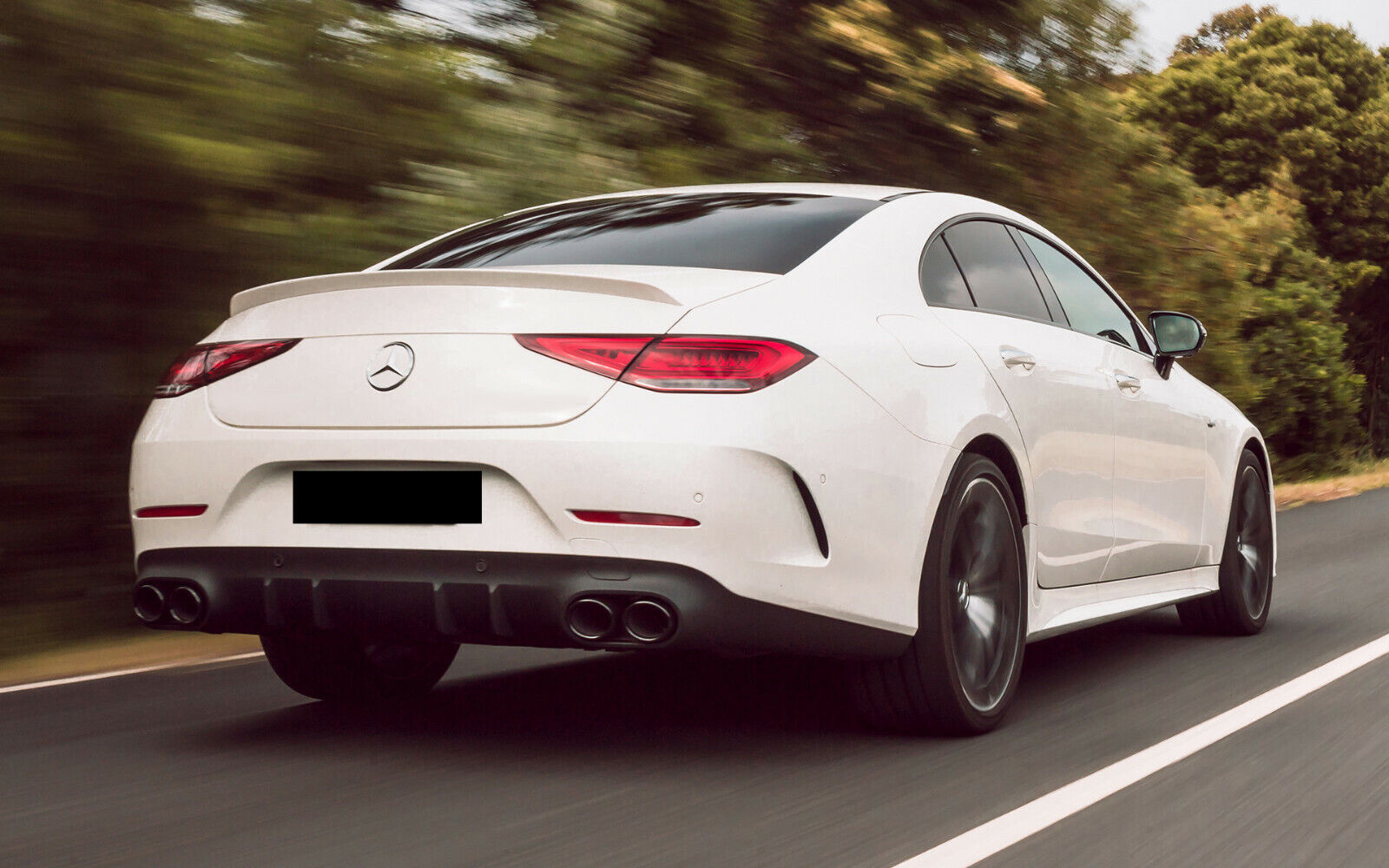 FOR MERCEDES CLS C257 AMG 53 STYLE REAR DIFFUSER & BLACK TAILPIPES 2018 ONWARDS