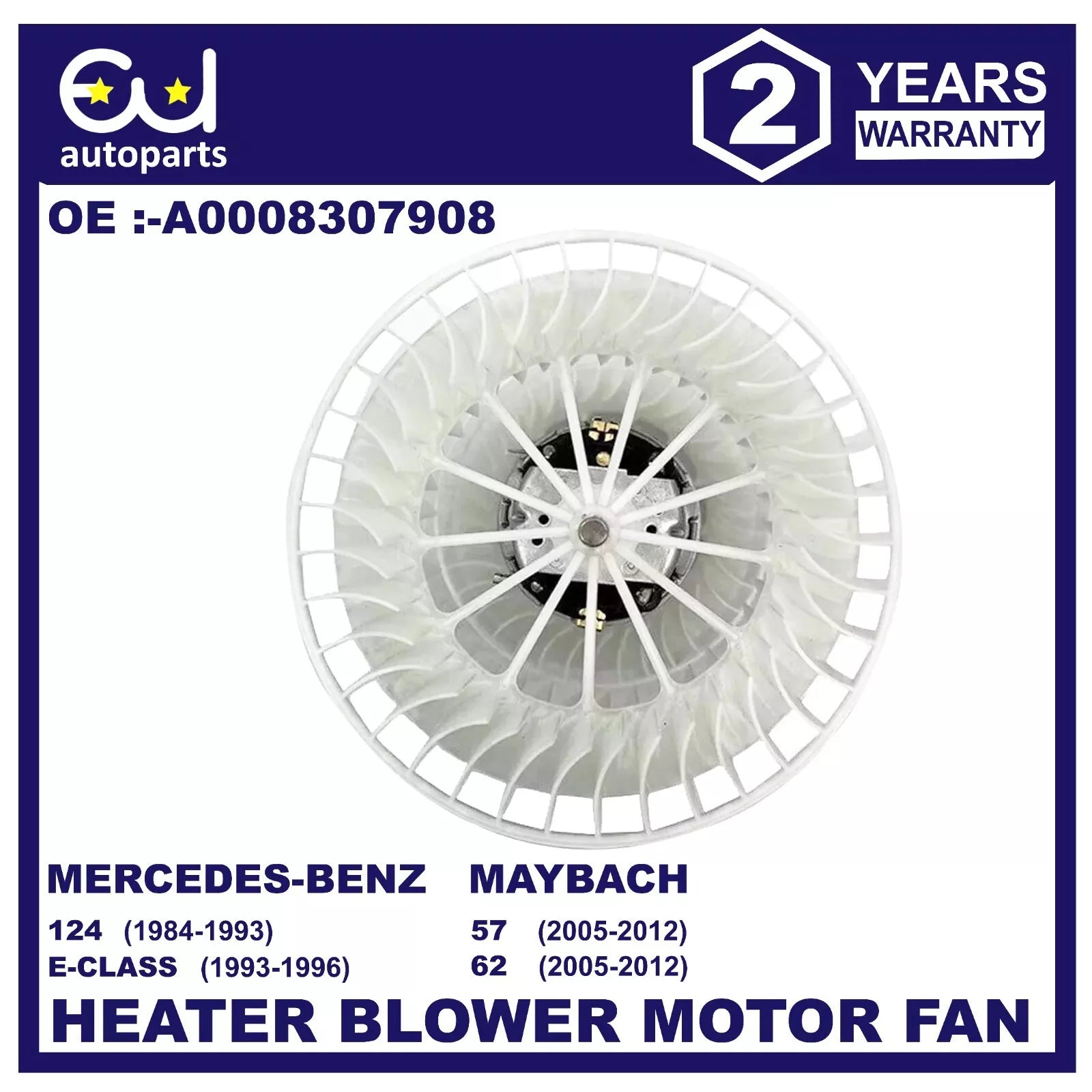 HEATER BLOWER MOTOR FAN FOR MERCEDES E CLASS W124 C124 A124 85-95 8EW009159101