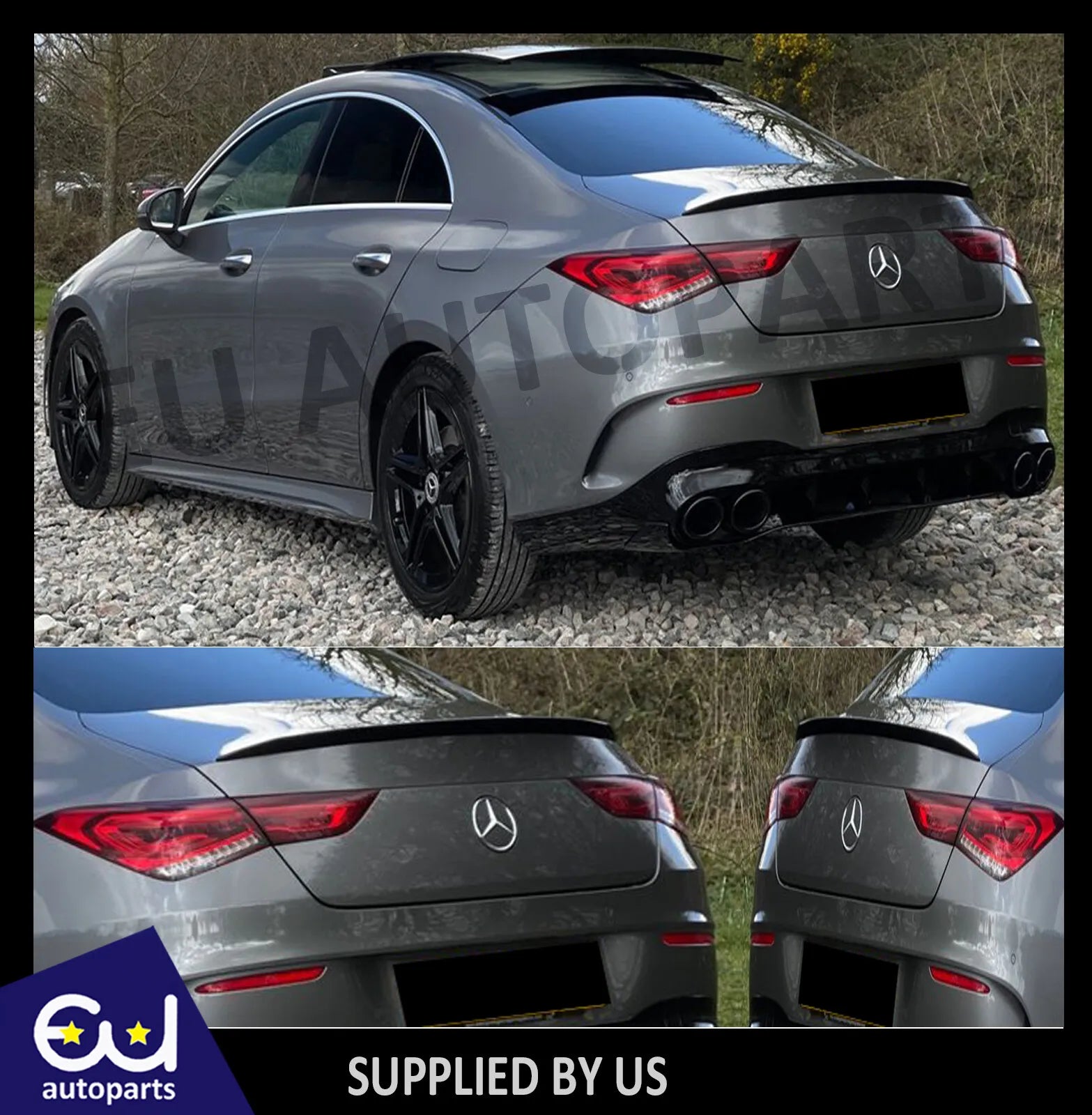 FOR MERCEDES CLA CLASS REAR BOOT SPOILER C118 A35 A45 AMG LOOK GLOSS BLACK 2019+