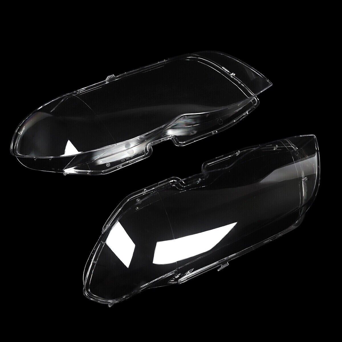 FOR BMW X5 E53 LCI 2004-2006 PAIR SIDE HEADLIGHT LENS COVER HEADLAMP SHELL