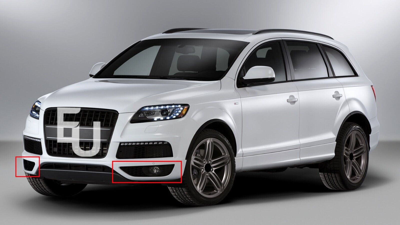 2PCS FRONT BUMPER FOG LIGHT GRILL LAMP COVER FIT AUDI Q7 SPORTBACK 2010-2015