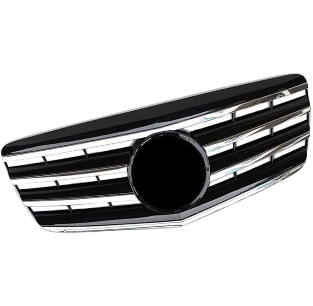 FOR MERCEDES E CLASS W211 E63 4 FIN STYLE CHROME GRILLE SALOON FACELIFT OE 2006+