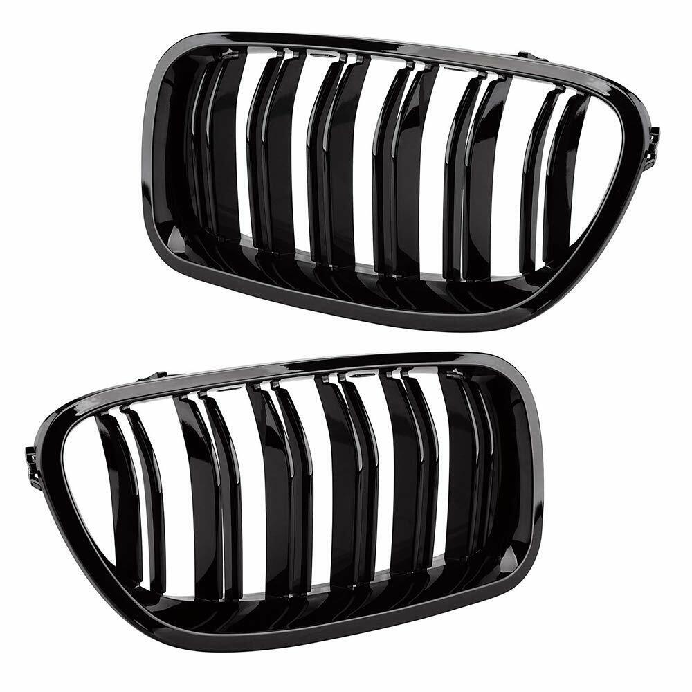 FOR BMW 5 SERIES F10 F11 M5 KIDNEY GRILLE GRILL GLOSS BLACK TWIN DUAL SLAT 10-16