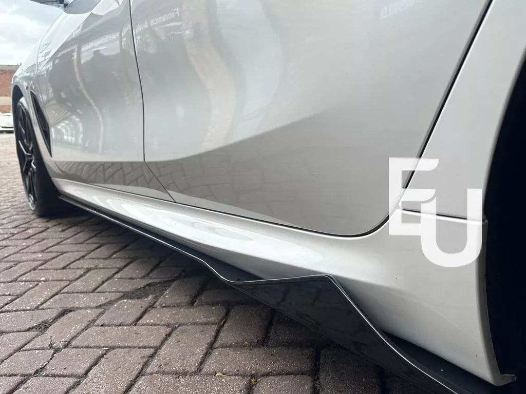 SIDE SKIRTS EXTENSION BLADES GLOSS BLACK FOR BMW 8 SERIES G16 GRAN COUPE 2018+