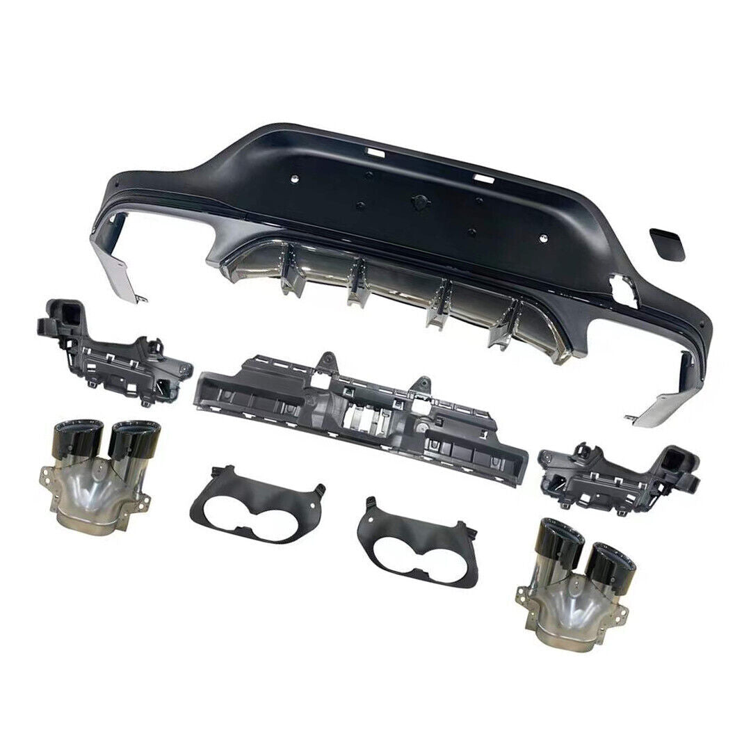 REAR DIFFUSER & BLACK PIPES FOR MERCEDES GLC C253 COUPE AMG GLC43 STYLE 2016+