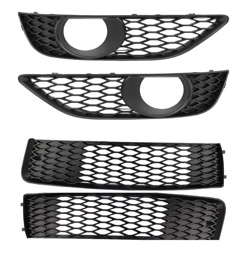 4PCS FRONT BUMPER FOG LIGHT COVER & GRILLE FOR AUDI Q7 4L S LINE 2010-2015
