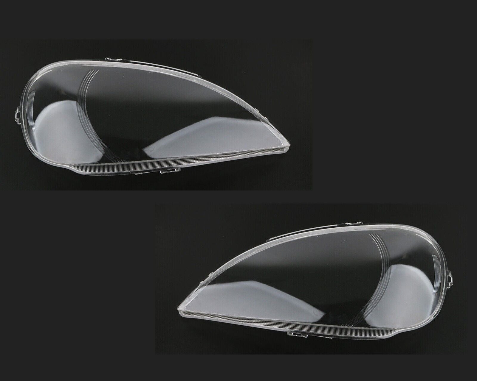 2X FOR MERCEDES BENZ W163 ML-CLASS 2002-2005 HEADLIGHT XENON&HALOGEN LENS COVER