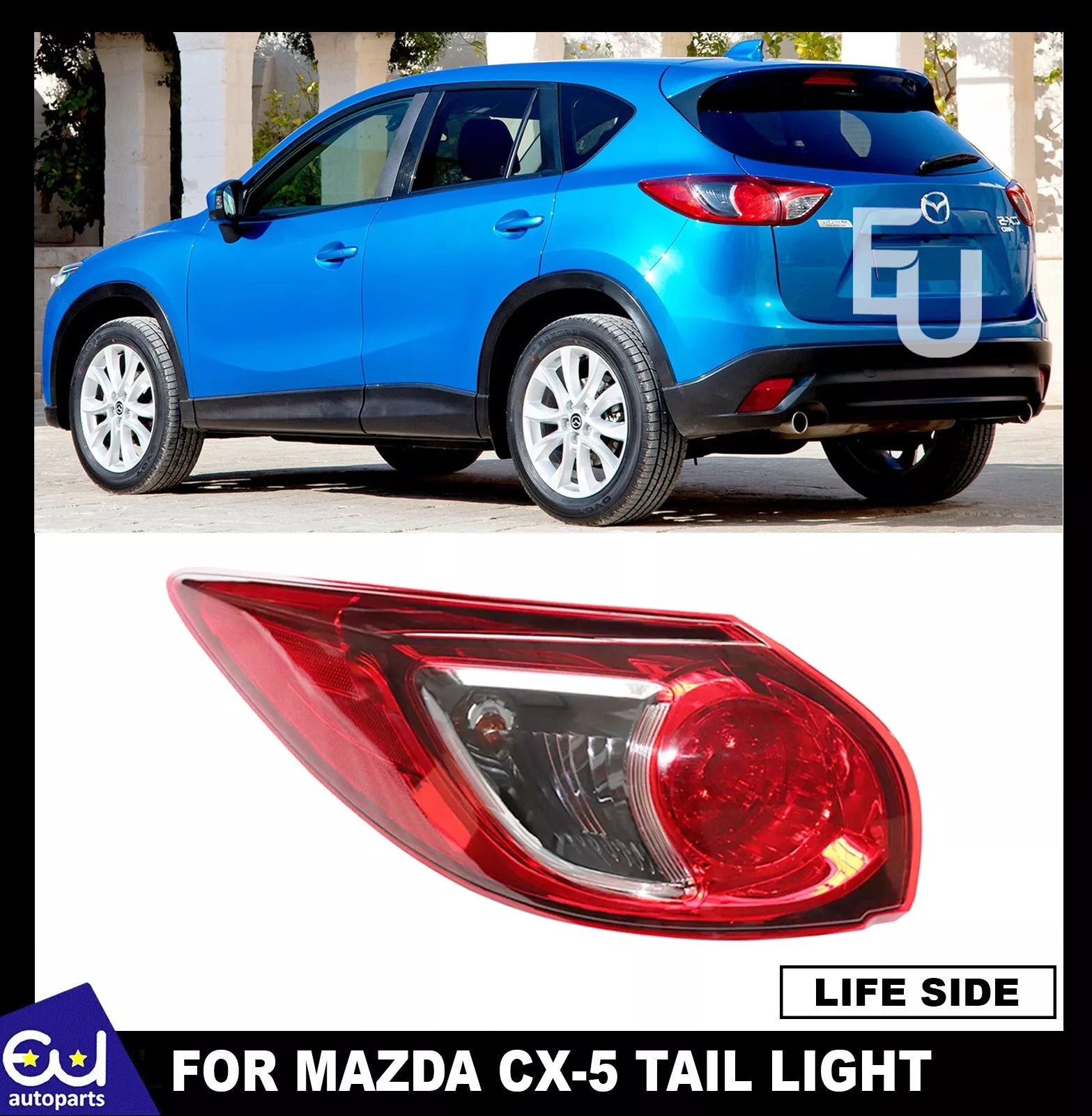 LEFT PASSENGER SIDE FOR MAZDA CX-5 2011-2015 OUTER REAR TAIL LIGHT BRAKE LAMP