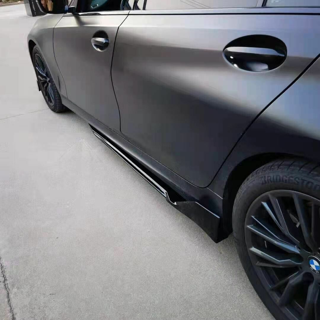 BMW 3 SERIES G20 SIDE SKIRT EXTENSIONS LIP BLADE TRANSFORM STYLE GLOSS BLACK
