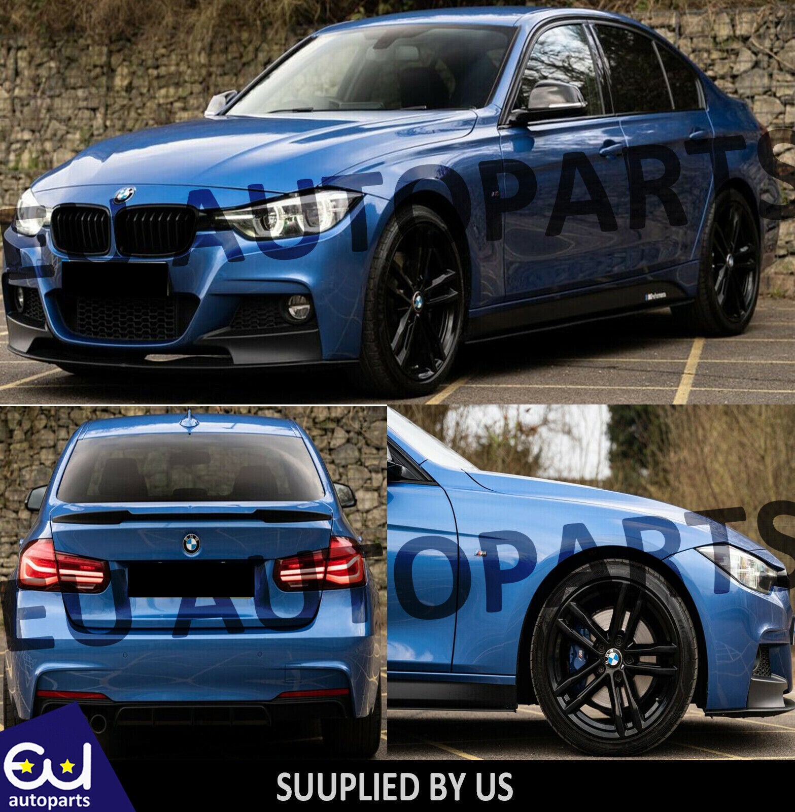 FOR BMW 3 SERIES F30 MP BODYKIT BODY KIT MATTE FRONT SPLITTER REAR DIFFUSER