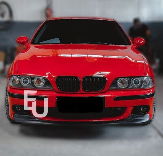GLOSS BLACK TWIN SLATS FRONT KIDNEY GRILLE GRILL FOR BMW 5 SERIES E39 1995-2002