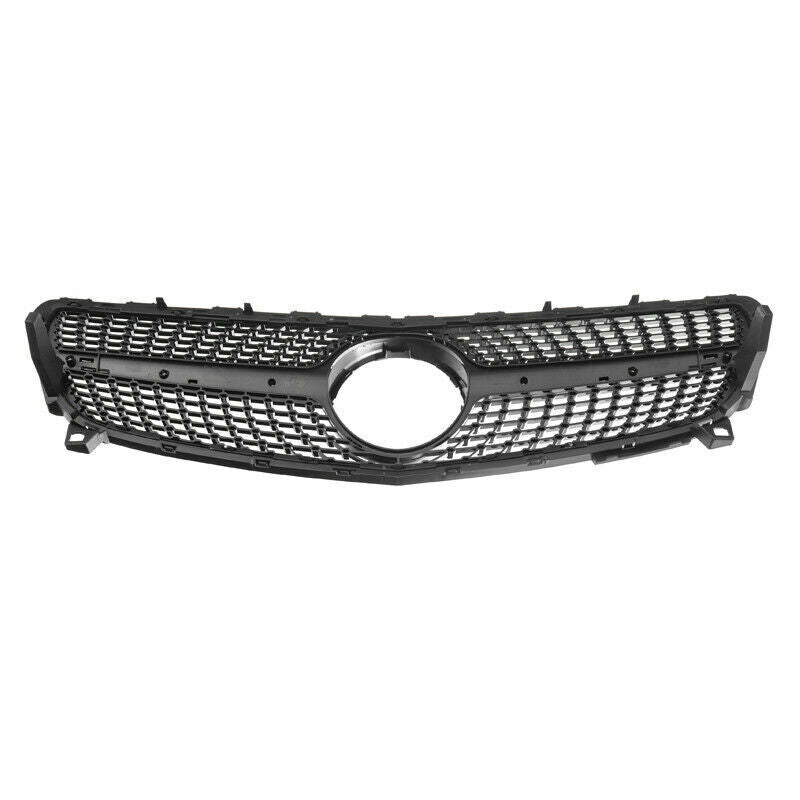 FOR MERCEDES A CLASS W176 LCI GLOSS BLACK CHROME GRILL GRILLE DIAMOND LOOK 16-18