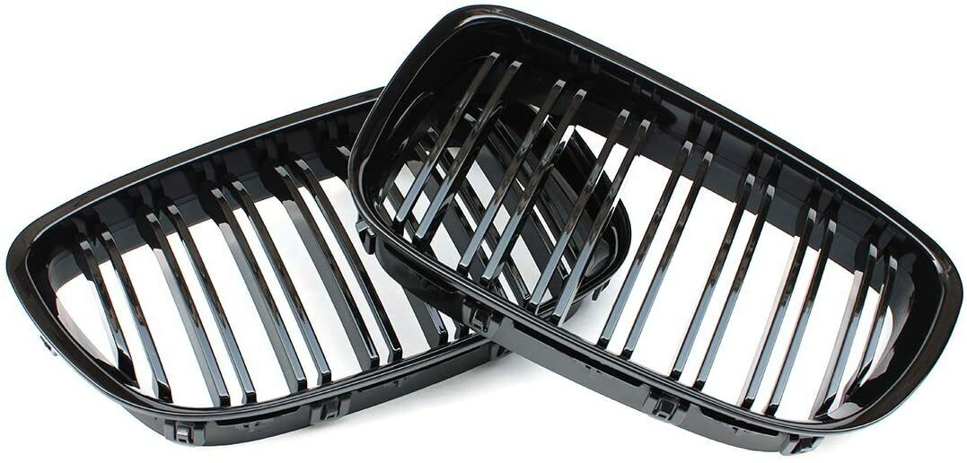 FOR BMW F07 5 SERIES GT KIDNEY TWIN FRONT GRILL GRILLE GRILLS GLOSS BLACK 09-17