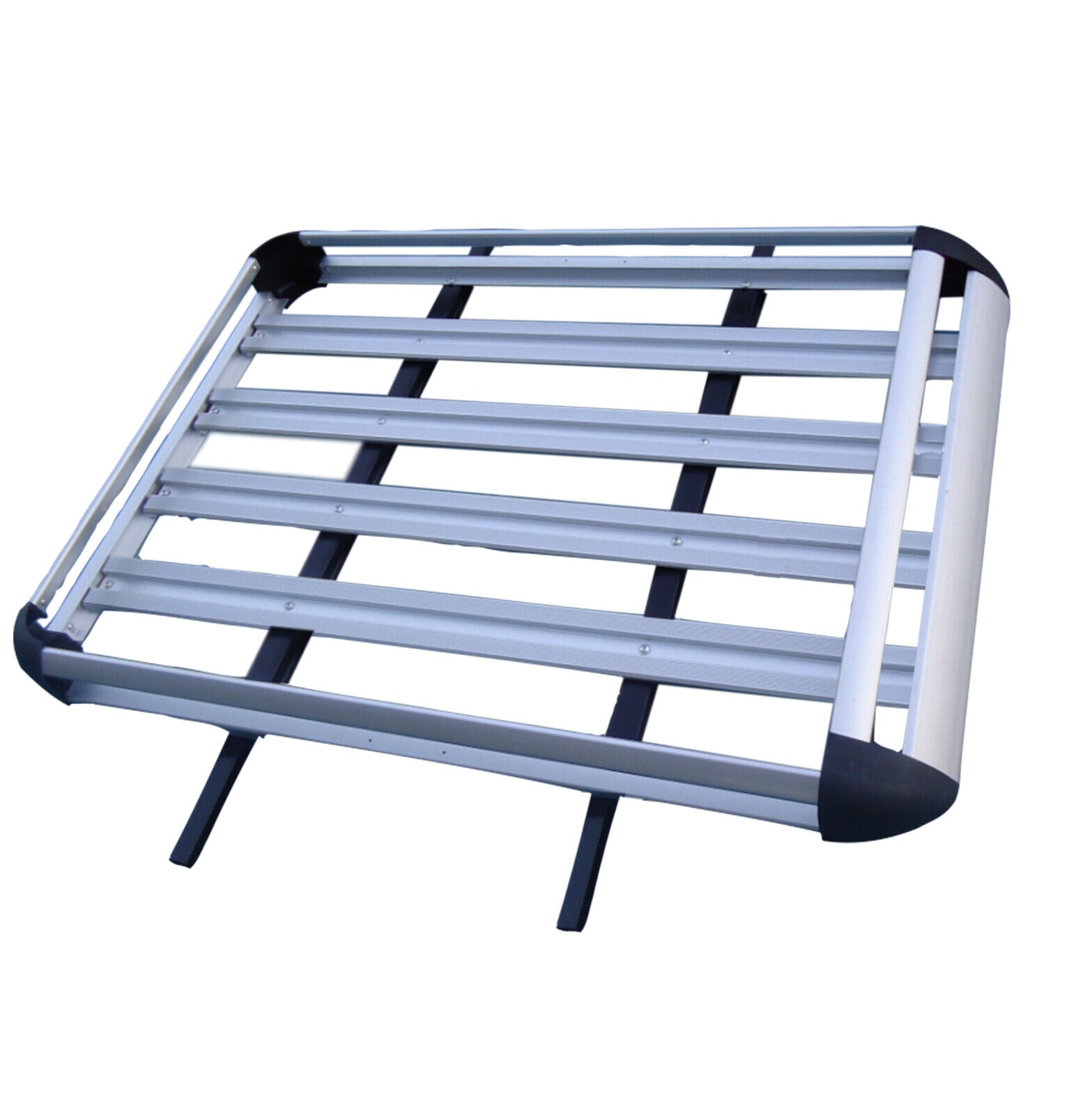 UNIVERSAL ALUMINIUM ROOF RACK BASKET TRAY LUGGAGE CARGO CARRIER SILVER 127X100CM