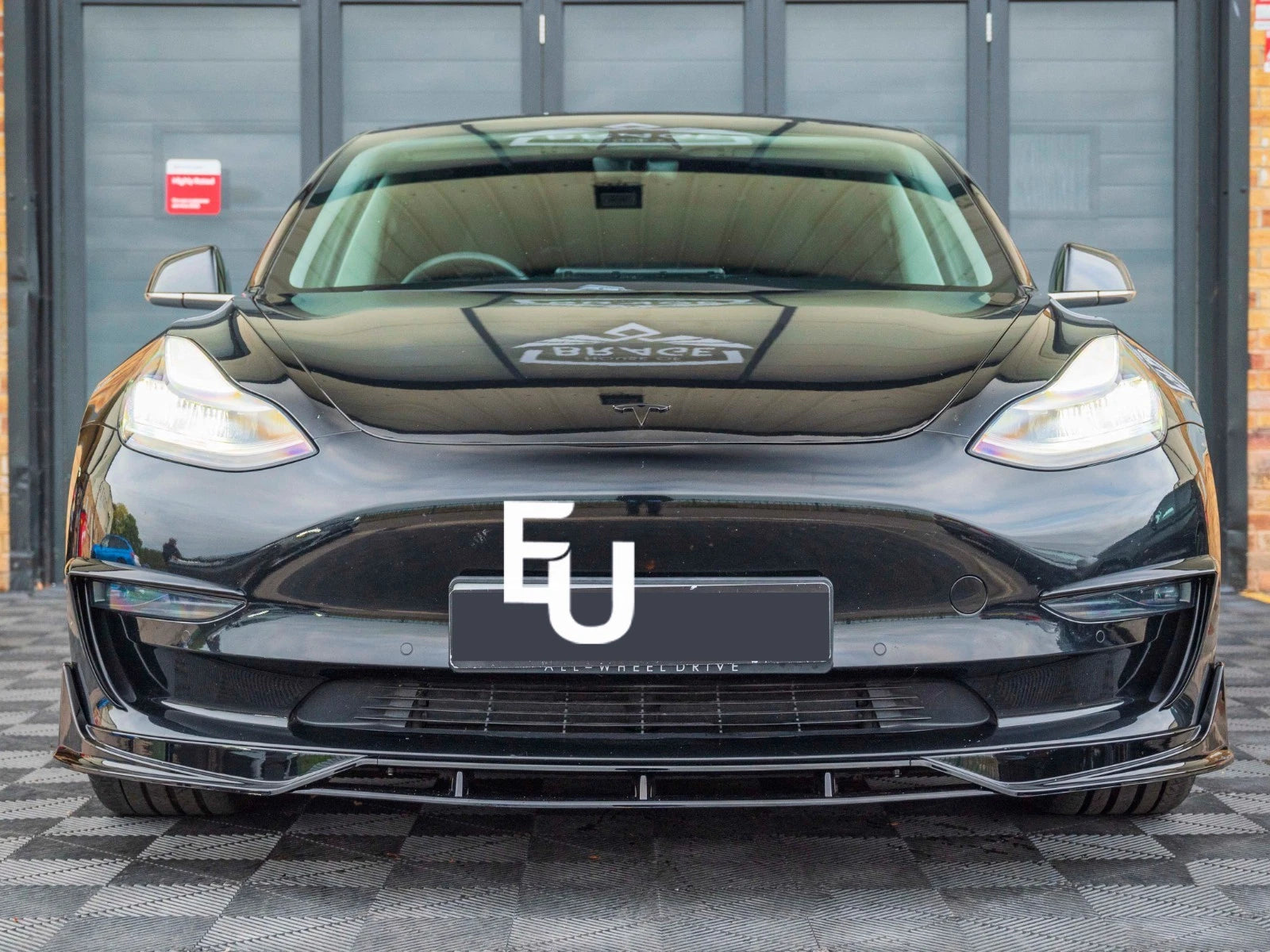 FOR TESLA MODEL 3 FRONT BUMPER SPLITTER LIP SPOILER VALANCE GLOSS BLK 2017-2021