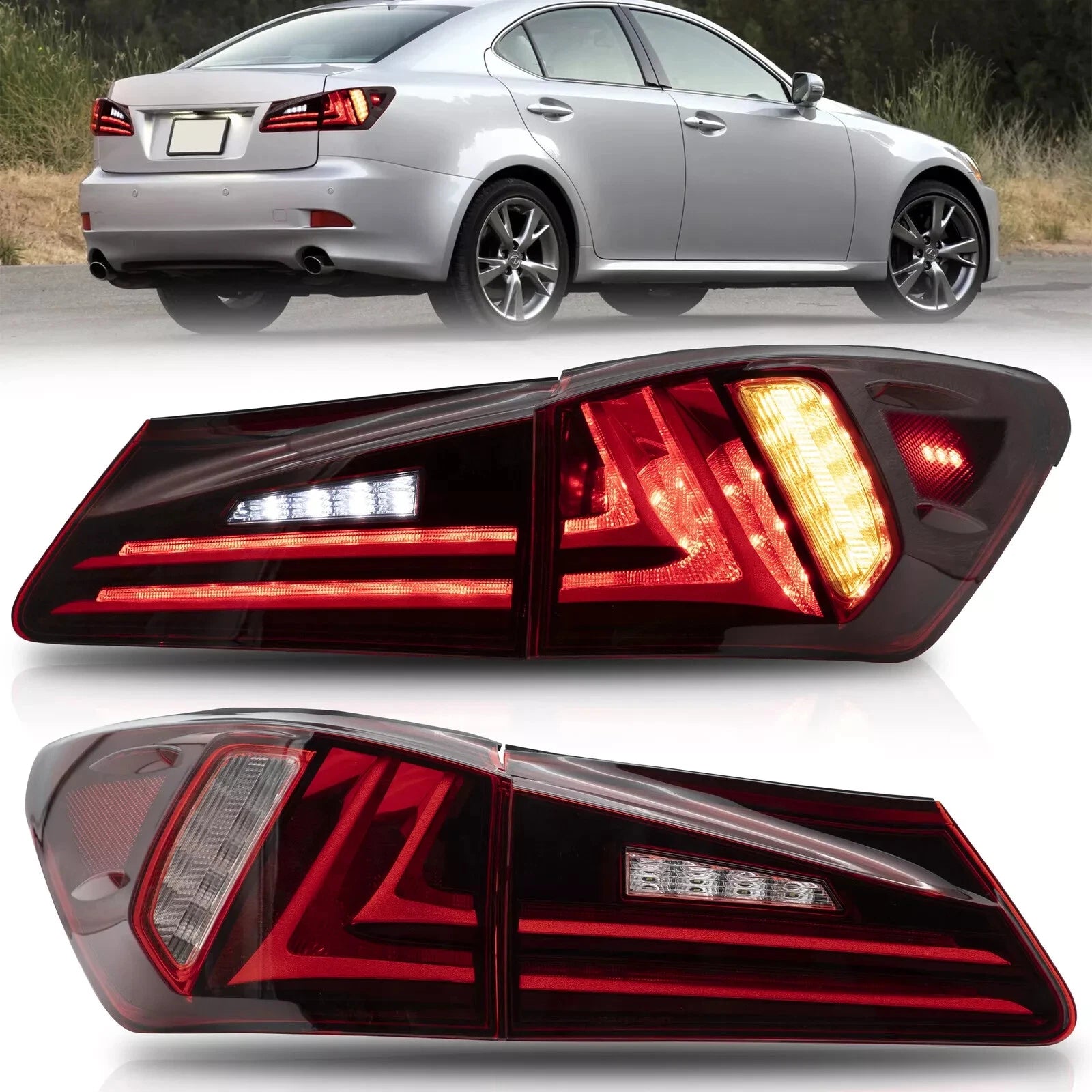 SEQUENTIAL REAR LED TAIL LIGHTS LAMPS LAMP FOR LEXUS ISF IS250 IS350 2006-2013