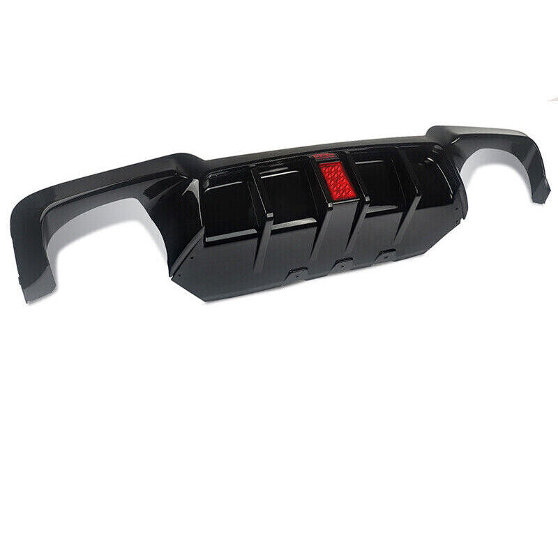 FOR BMW F10 F11 5 SERIES REAR DIFFUSER BUMPER VALANCE WITH LED M-SPORT GLOSS BLK