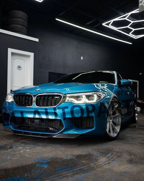 FOR BMW F90 M5 CARBON LOOK RKP STYLE FRONT BUMPER LIP SPOILER SPLITTER 2017 ON
