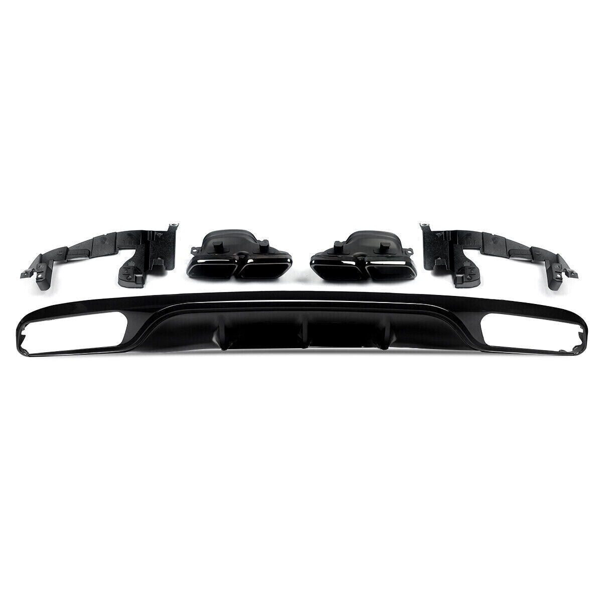 FOR MERCEDES E CLASS W213 NORMAL SEDAN E63 LOOK REAR BUMPER DIFFUSER TAILPIPES