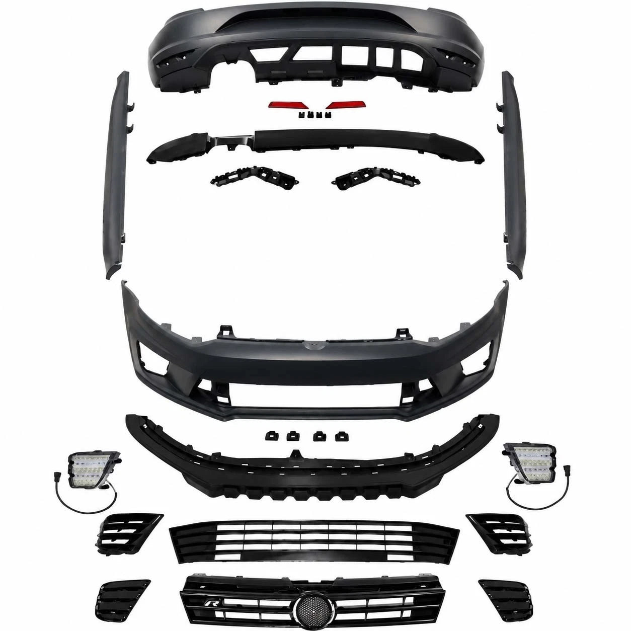 FOR VW VOLKSWAGEN POLO MK5 6R 6C 2009-2017 FRONT & REAR BUMPER KIT WRC STYLE