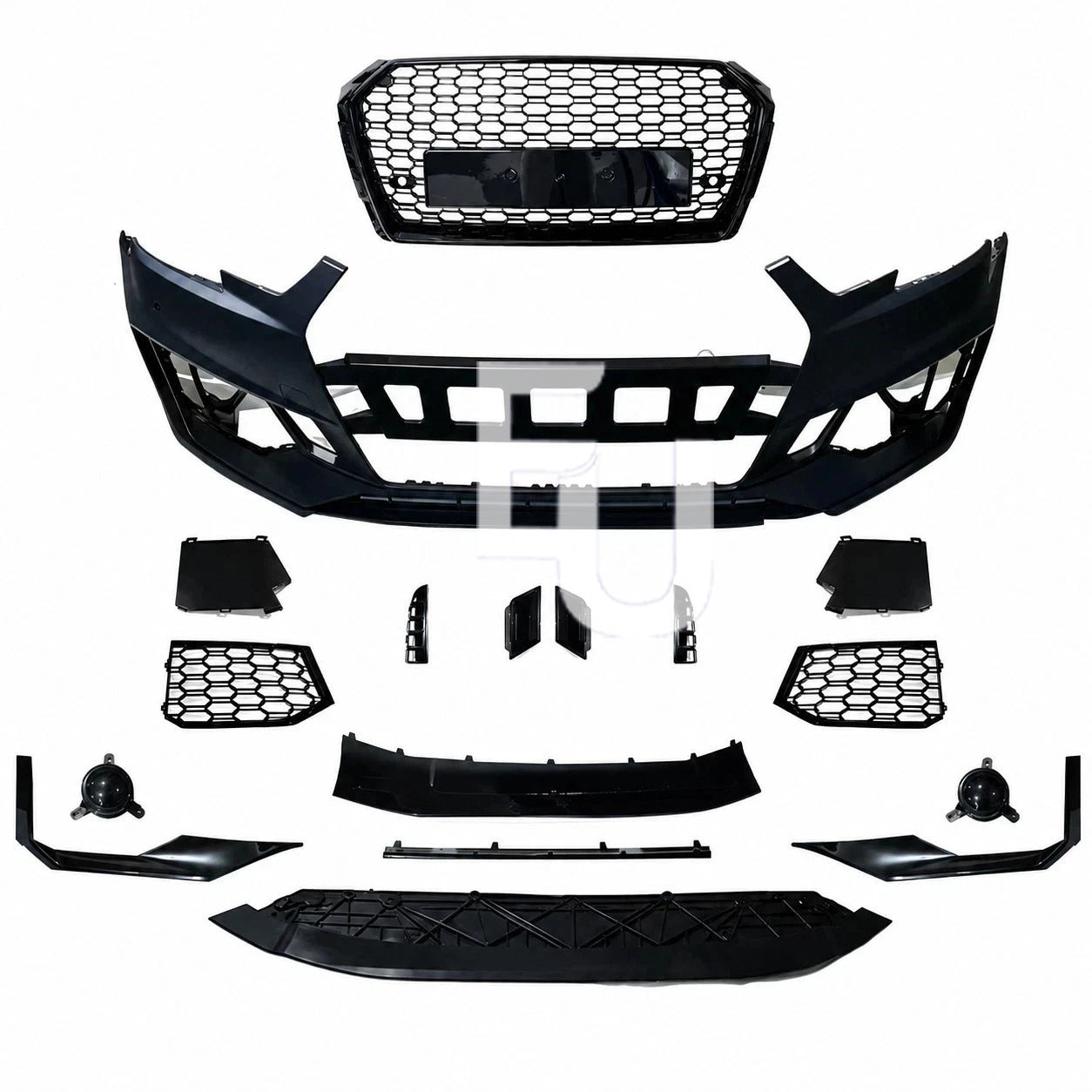 RS4 CONVERSION FRONT BUMPER BODYKIT FOR AUDI A4 S4 B9 2017-20 SEDAN AVANT W/PDC