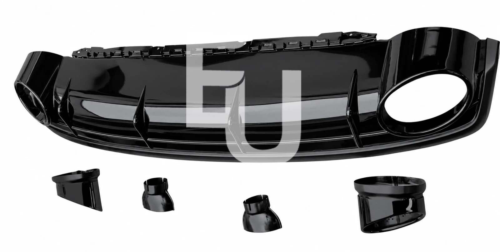 FOR AUDI Q7 SQ7 S LINE 4M RSQ7 LOOK PRE-LCI REAR BUMPER DIFFUSER TAILPIPES 15-19