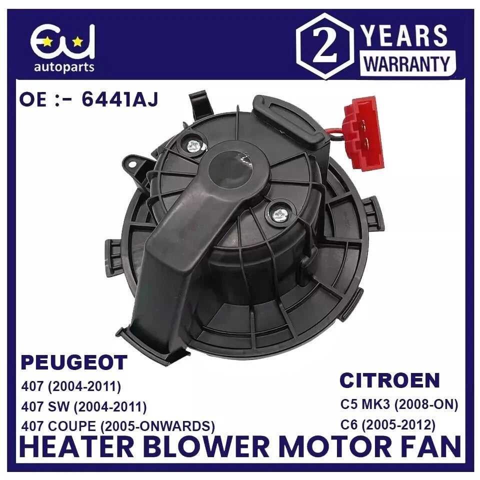 HEATER BLOWER MOTOR FAN FOR PEUGEOT 407 SW 2004-ON CITROEN C5 MK3 C6 2008-ON RHD