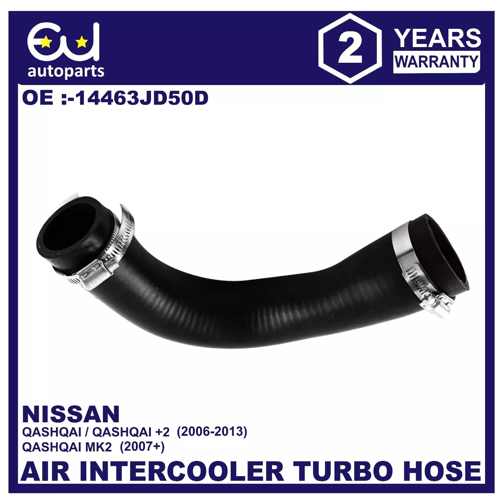 INTERCOOLER TURBO HOSE PIPE FOR NISSAN QASHQAI J10 J11 1.5 DCI 14463JD50D 2006+