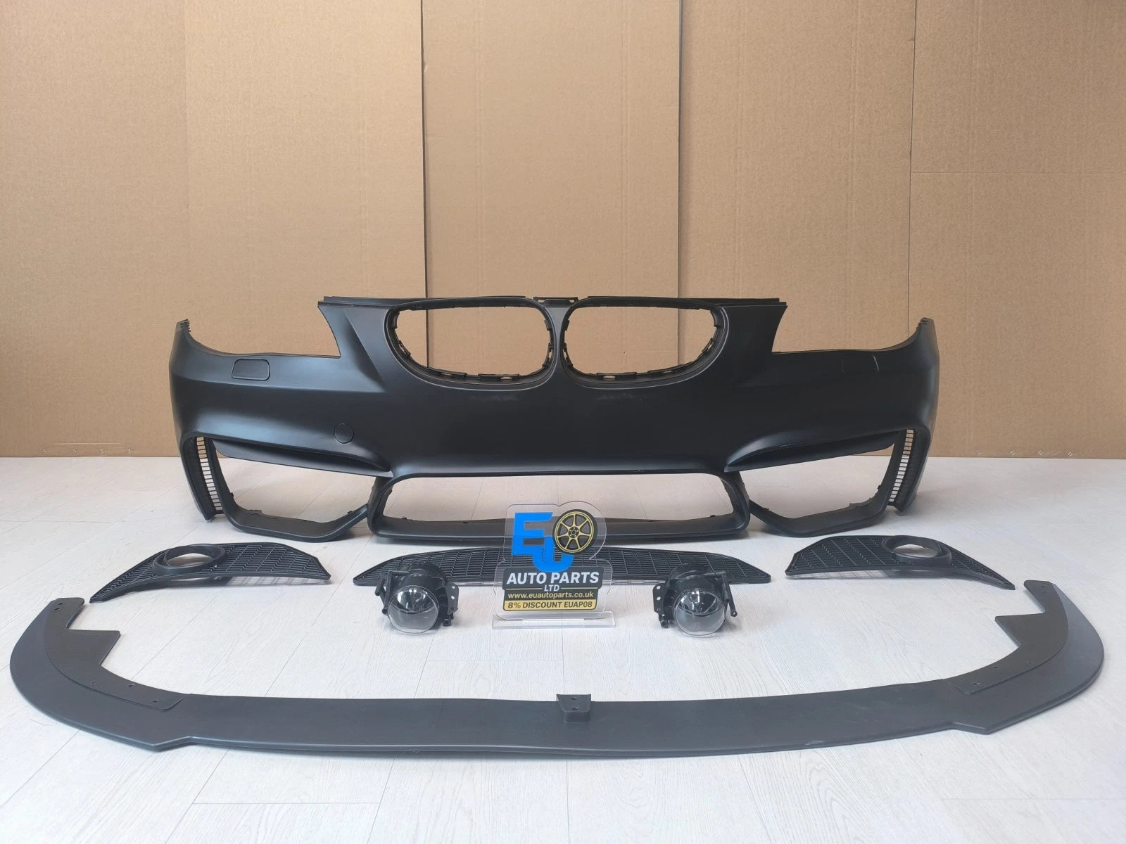 FOR BMW 5 SERIES E60 E61 2003-2010 M4 STYLE FRONT BUMPER SPLITTER WASHER HOLES