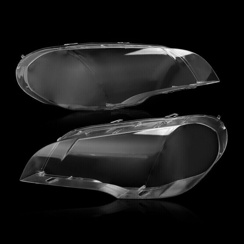 FOR BMW X5 E70 2007-2013 PAIR CAR HEADLIGHT LENS COVER HEADLAMP LEFT+RIGHT SIDES