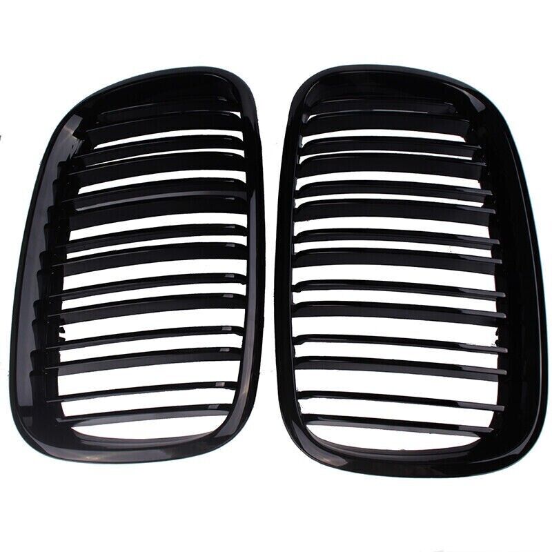 FOR BMW X5 E70 X6 E71 GRILLE GRILL GLOSS DOUBLE SLAT FRONT BUMPER KIDNEY 2007-13