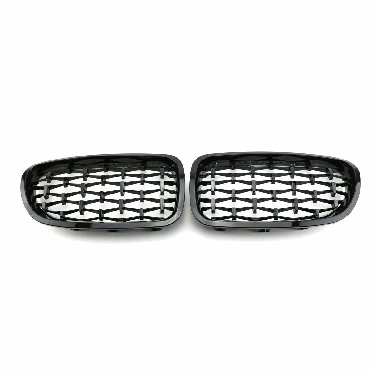 FOR BMW 5 SERIES F10 F11 FRONT BUMPER KIDNEY GRILLE GRILL GLOSS BLACK DIAMOND