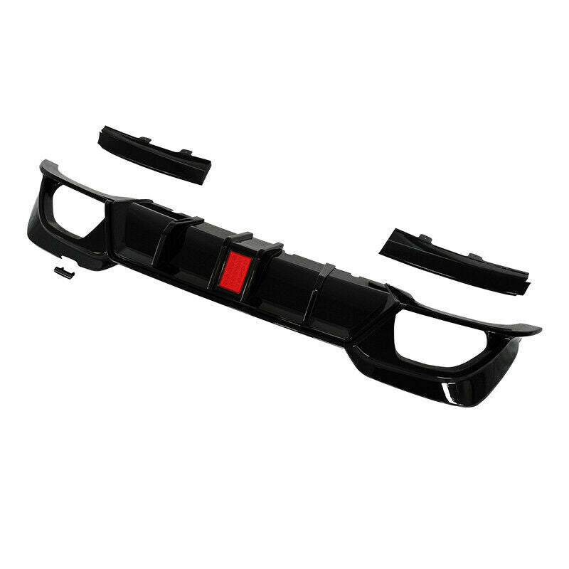 FOR BMW 3 SERIES G20 G21 M SPORT GLOSS BLACK REAR DIFFUSER WITH LIGHT 2018-2021