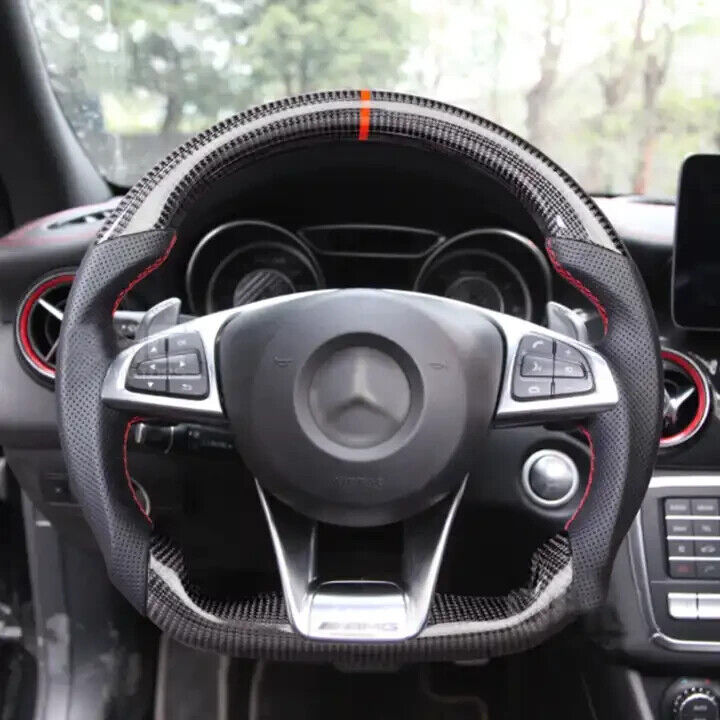 REAL CARBON FIBER STEERING WHEEL FOR MERCEDES AMG W176 W205 W204 W212 C217 C63