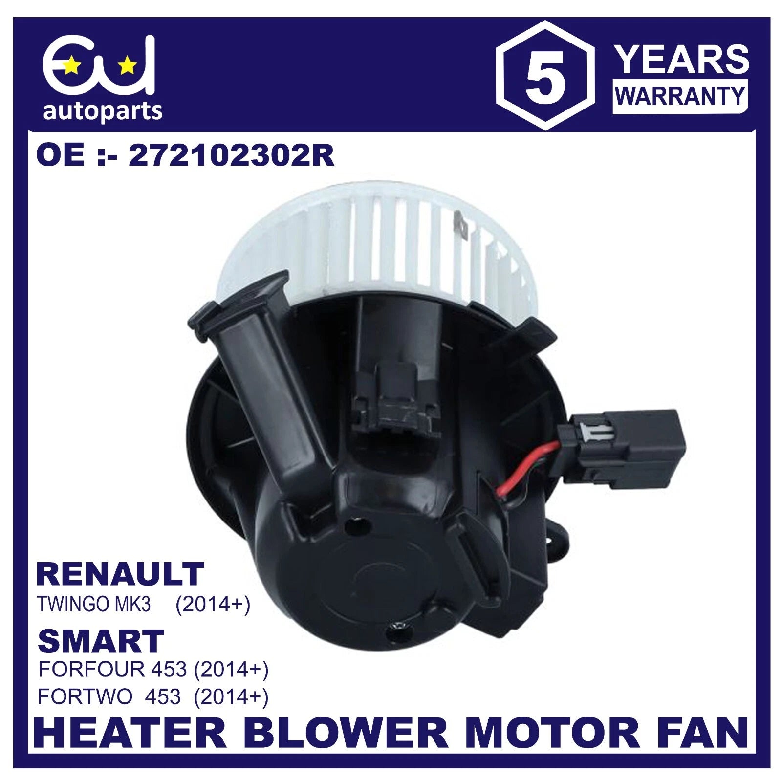 HEATER BLOWER MOTOR FAN FOR RENAULT TWINGO MK3 SMART FORTWO FORFOUR 453 0.9 1.0