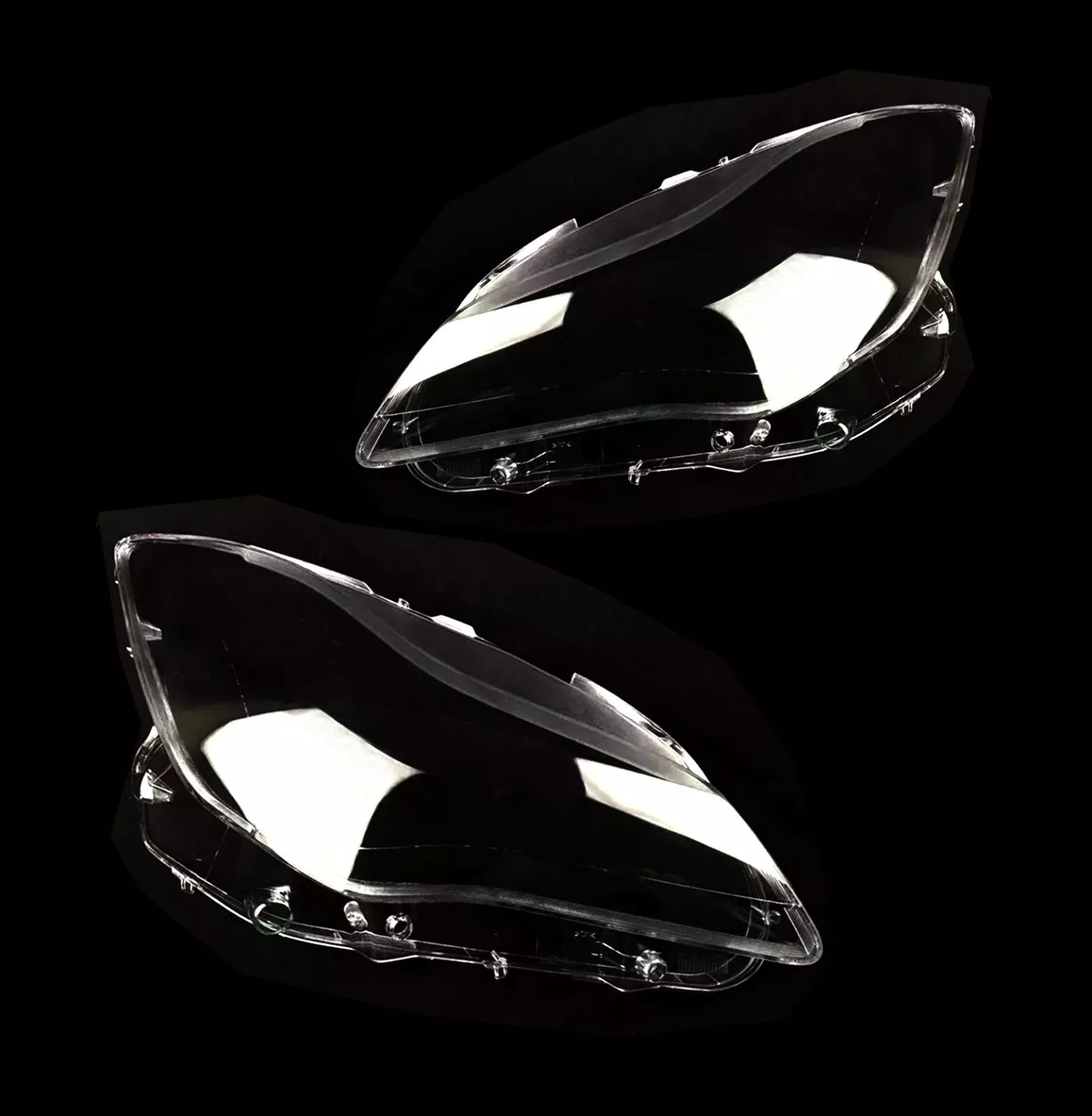 PAIR FOR MASERATI QUATTROPORTE MK6 M156 HEADLAMP HEADLIGHT LENS COVER 2016-2019
