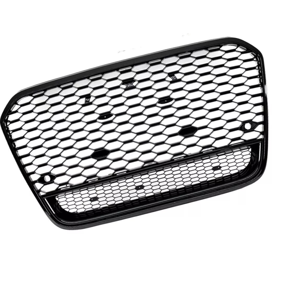 FOR AUDI A6 C7 4G RS6 STYLE GLOSS BLACK HONEYCOMB BUMPER GRILLE GRILL 2011-2015