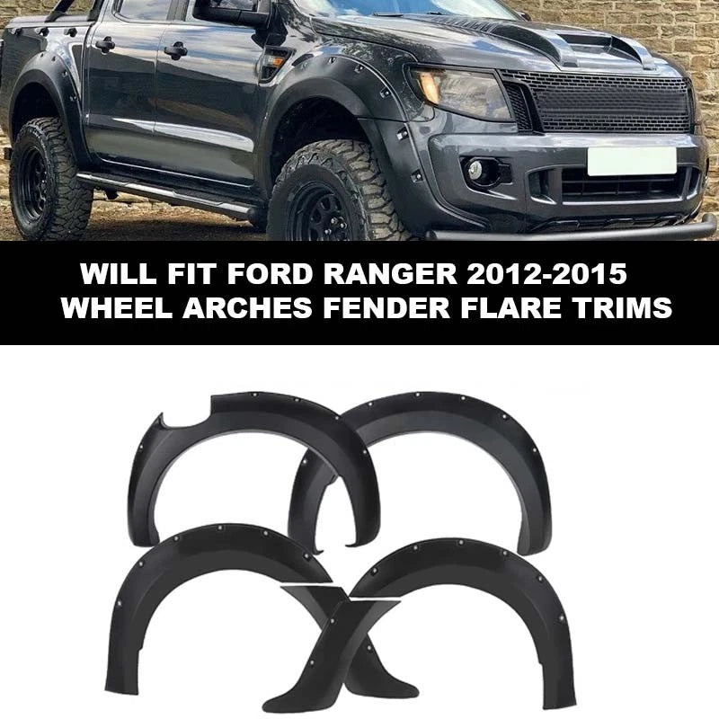 FOR FORD RANGER T6 PX WIDE BODY MATTE FRONT REAR WHEEL ARCH FENDER FLARE 2011-15
