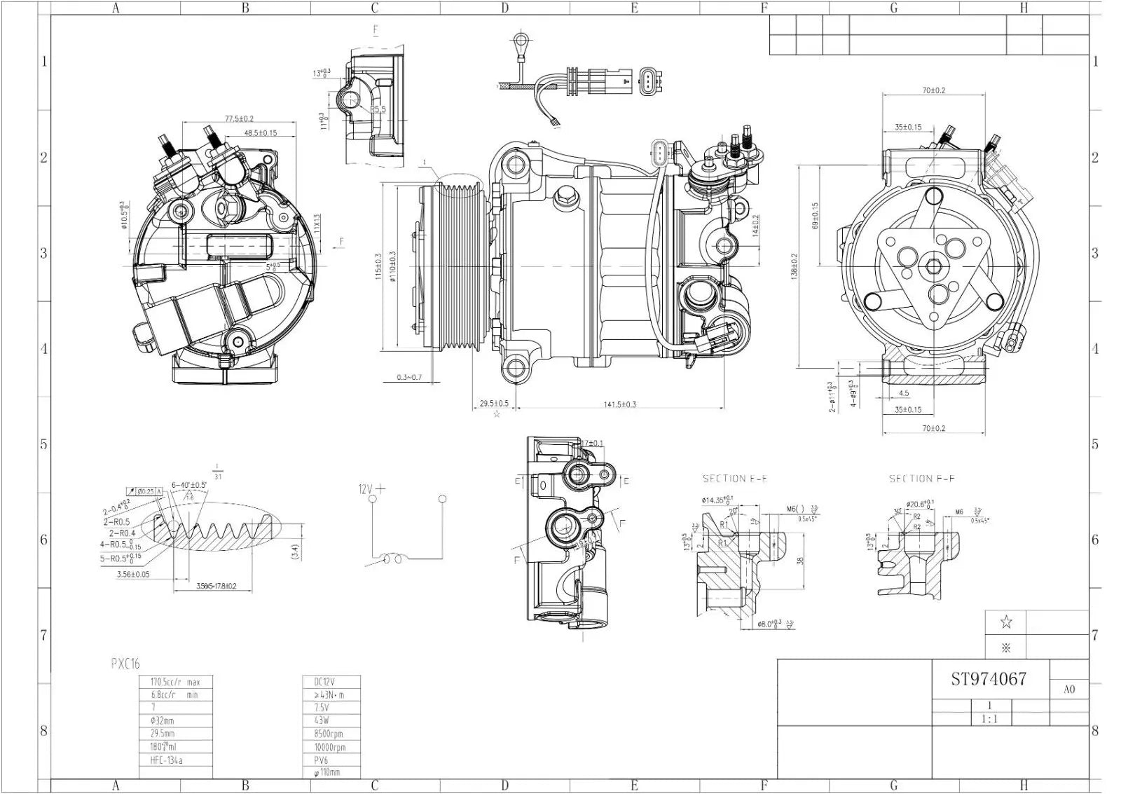 AIR CON A/C COMPRESSOR FOR JAGUAR XJ X351 LR DISCOVERY 4 RANGE ROVER SPORT 3.0